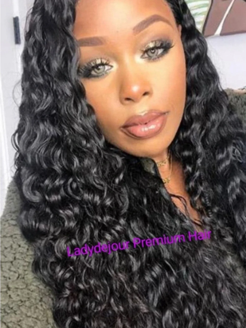 Ladydejour Premium Black Wavy Human Hair Bundles Natural Black (1) 18” (2) 20”